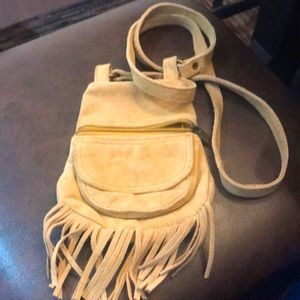 Suede tan leather mini bag